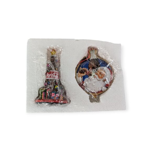 Danbury Mint Coca Cola Christmas Ornament Set of 2 with Original Box - Picture 2 of 13